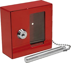 Caixa de Armazenamento de Chave de Emergência com Alarme para Janela de Vidro Quebrável e Chave de Bloqueio Vermelha da Barska com Martelo Anexado para Casa e Negócios