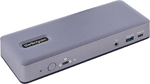 Estação de Ancoragem USB-C StarTech.com - Saída de Vídeo HDMI/DP/USB-C Multi Monitor, Triplo Monitor 4K30/Duplo 4K60, Hub USB 7-Portas, Entrega de Energia de 60W,