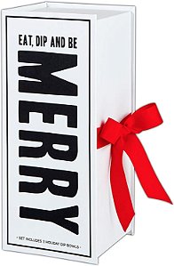 Conjunto de Presente de 3 peças Santa Barbara Design Studio Kitchen Essentials TableSugar Caixa de Presente de Livro de Cartão Preto e Branco, Coma, Mergulhe e Seja Feliz