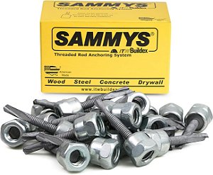 Parafuso de âncora vertical Sammys 8038957-25 Super Screw com encaixe de haste roscada de 3/8 pol., 1/4-20 x 1, Aço 25 pack, 25 peças