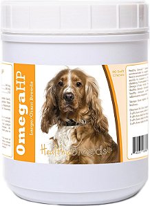 Suplemento de Omega HP ácido graxo para pele e pelagem de Cocker Spaniel Inglês, 90 unidades de pastilhas mastigáveis.