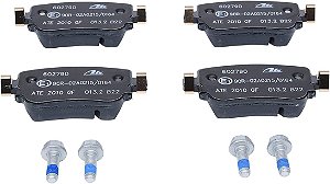 Conjunto de pastilhas de freio traseiras semi-metálicas originais ATE 602790 para Audi, Volkswagen