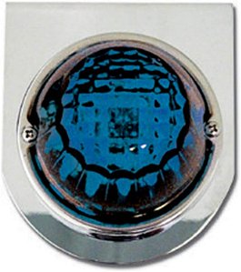 Suporte em L cromado GG Grand General 81673 com luz de vidro com refletor azul, 1 fio