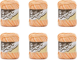 Fio de Algodão Super Tamanho Soleil Lily Sugar'N Cream - Pacote com 6 de 85g/3oz - 4 Médio (Lã Penteada) - 150 Jardas - Tricô/Crochê