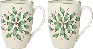 Jogo de 2 canecas Lenox 870002 Holly Mug