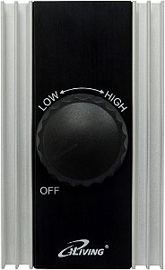 Controlador de Velocidade do Ventilador de Precisão Ajustável de Estado Sólido iLIVING ILG8SFSC 120V 8A, Preto.