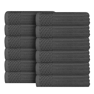 Conjunto de 12 Toalhas de Rosto/Lavabo de Algodão Superior, Uso Diário para Banheiro, Banheiro de Visitas, Toalhas Pequenas de Secagem Rápida, Rosto, Mão, Academia, Spa,