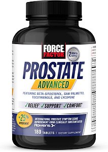 FORCE FACTOR Próstata Avançada, Suplemento de Saúde para Homens para Reduzir as Viagens Noturnas ao Banheiro, Alívio da Bexiga e do Trato Urinário, com Saw Palmetto, Beta-Sitosterol