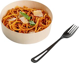 Garfo CPLA de 7,5 polegadas Basic Nature, 250 talheres plásticos descartáveis - embalados individualmente, duráveis, talheres descartáveis CPLA pretos, suporta até 180F, ideal para grandes eventos -
