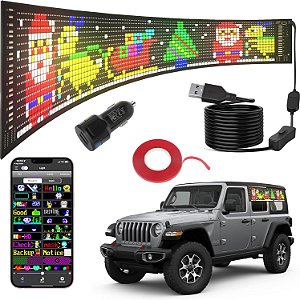 Painel de matriz de LED programável FAHKNS, Sinais de LED brilhantes flexíveis enormes de rolagem publicitária, controle de aplicativo Bluetooth, sinal de LED para loja de carros, loja, festa, bar,