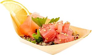 Barcos de Serviço de Madeira Descartável Mini Restaurantware - Bandejas para Viagem de Pinho Natural: Perfeitas para Restaurantes, Buffets e Food Trucks - 3,3 x 2,3 - Biodegradáveis ​​e Compost