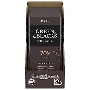 Tablete de Chocolate Orgânico Amargo Green & Black's, 70% de Cacau, 10 Tabletes de 3.17 oz