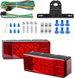 Kit de Luzes LED para Reboque AveneMark 2PCS, Luzes de LED Retangulares de Perfil Baixo para Reboque 12V Luz de Seta de Parada Lateral para Barco Reboque Caminhão Marítimo