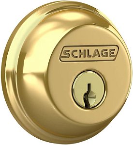 Trinco Mortise SCHLAGE B60N505, 1 lado Chaveado, Latão Polido