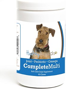 Suplemento Multivitamínico em forma de biscoito macio com 90 unidades para Airedale Terrier da raça saudável