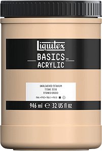 Tinta Acrílica Liquitex BASICS, 946ml (32 onças), Frasco de Titânio Não Branqueado, 1 litro (Pacote com 1)