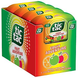 Tic Tac, Balas de Hortelã Fruit Adventure, 8 unidades, Refresco Para Levar, 3,4 Oz Cada