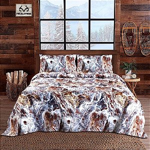 Lençóis de cama camuflados VISI-ONE Realtree Aspect - Conjunto de cama camuflada de 3 peças - Roupa de cama em camuflagem premium 100% algodão super macio - Conjunto de lenç