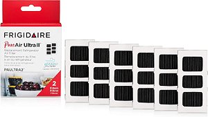 Filtro de ar para geladeira Frigidaire PAULTRA2 Pure Air Ultra II com tecnologia de carbono para absorver odores de alimentos, 3,8 x 1,8, 6 unidades