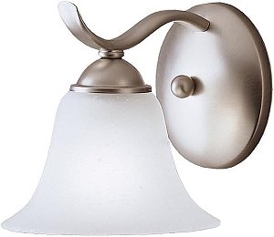 Kichler 6719NI, Luminária de Parede com Vidro Reversível Dover, 1 Luz, 60 Watts no Total, Níquel Escovado, 16.5 Polegadas.