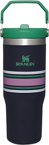 Caneca de aço inoxidável STANLEY IceFlow com canudo, Garrafa de água isolada a vácuo para casa, escritório ou carro, Copo reutilizável com canudo à prova de vazamentos.