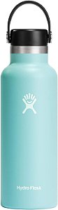 Garrafa de Água de Boca Padrão em Aço Inoxidável Hydro Flask com Tampa Flexível e Isolamento a Vácuo de Parede Dupla
