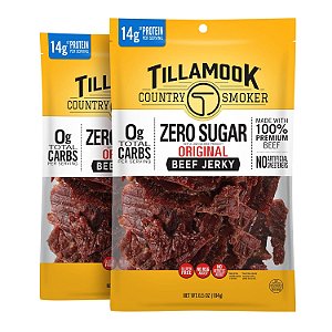 Carne Seca Original Amiga da Dieta Keto Zero Açúcar, 6,5 Onças (Pacote de 2) da Tillamook Country Smoker