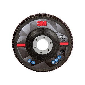 Disco de Abas 3M 769F, Tipo 27, 60+, 5 polegadas x 7/8 polegadas, Abrasivo de Alto Desempenho, Disco de Moagem e Acabamento de Grãos Cerâmicos com Prec