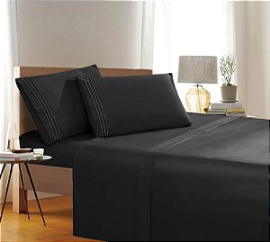 Conjunto de lençóis de cama de luxo com 1500 fios, resistente a rugas e desbotamento, de qualidade egípcia, inclui lençol de cima, lençol de baixo e 2 fronhas, tamanho