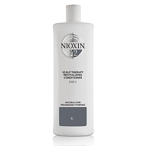 Nioxin Sistema 2, Condicionador Terapêutico com Óleo de Hortelã-pimenta, Trata o Couro Cabeludo Sensível e Fornece Hidratação, Para Cabelos Naturais com Afinamento Avanç