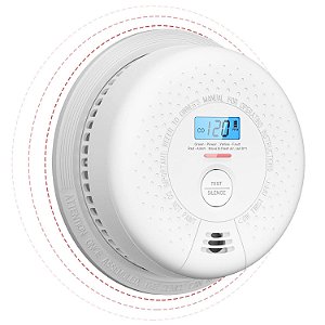Detector de fumaça e monóxido de carbono X-Sense Combo, Combo de Detector sem fio interconectado de monóxido de carbono e fumaça com display LCD e bateria de 10 anos, modelo interconectado por RF,
