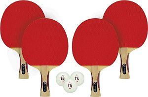Conjunto de Raquete de Ping Pong Martin Kilpatrick Vortex - Superfície de Borracha Pips-Out com Camada de Espuma - Cabo Flared - Bolas Grátis Incluídas - Recomendado para Jogadores Iniciantes de N