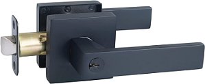 Casa de Design 582379 Karsen Modern Maçaneta de Entrada com Chave Ajustável de 2 Vias Preto Fosco