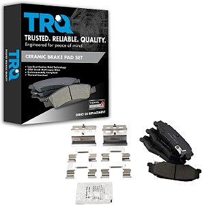 TRQ Premium Pastilhas de Freio Semimetálicas para Traseira Compatíveis com Corvette GTO XLR - Conjunto de Kit