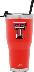 Copos Universitários Oficiais Simple Modern com Canudo e Tampa Flip em Aço Inoxidável Isolado | Coleção Cruiser | 30oz