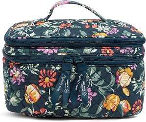Estojo organizador de maquiagem de algodão Vera Bradley para mulheres