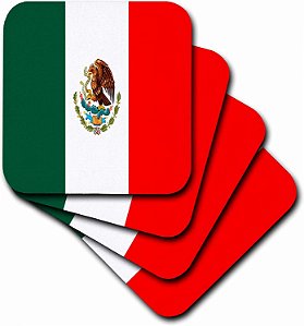 Porta-copos de azulejo mexicano com bandeira, conjunto de 8