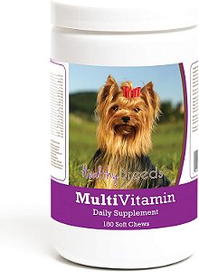 Suplemento de Multivitaminas em forma de Goma para Cães Yorkshire Terrier com 180 Unidades da Healthy Breeds