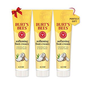 Creme Amaciante para os Pés Burt's Bees com Óleo de Coco e Casca de Sabão, 4.3 Onças, Pacote com 3