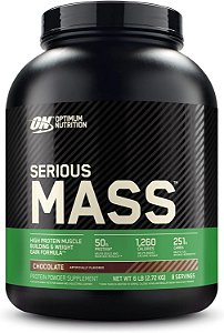 Nutrição Ótima Serious Mass, Pó de Proteína para Ganho de Peso, Chocolate, 6 Libras (Embalagem pode variar)