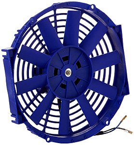 Ventilador de radiador elétrico slim de alto desempenho de 10 da DNA Motoring com kit de montagem (azul)