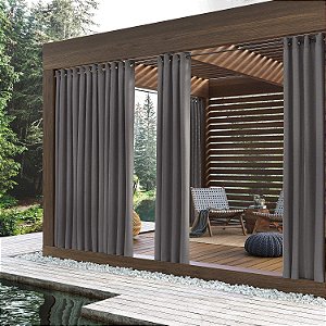 Painel de cortina com ilhós Sun Zero Beacon tecido para interiores / exteriores, proteção UV eficiente em energia, 52 x 84, cinza