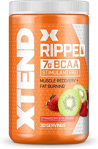 XTEND Ripped BCAA em Pó Morango Kiwi | Fórmula de Corte + Bebida pós-treino sem açúcar para recuperação muscular com Aminoácidos | 7g de BCAAs para Homens e Mulheres |
