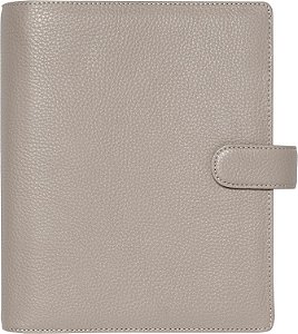 Organizador Filofax Norfolk, Tamanho A5, Taupe - Couro Macio de Grão Integral, Seis Anéis, com Agenda Semanal, Multilíngue, 2024 (C022643-24)