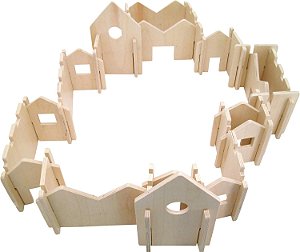 O Sapo Sardento Pequeno Arquiteto Feliz - Conjunto de 22 - Idade 18m+ - Blocos de Madeira para Crianças - Crie Layouts de Vilarejo Infinitos - Leve