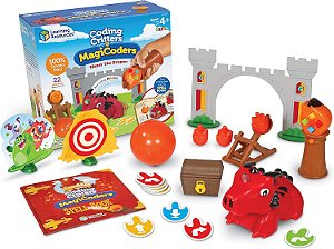 Recursos de Aprendizagem Coding Critters MagiCoders: Blazer o Dragão, Brinquedo de Codificação Inicial Sem Tela Para Crianças, Animal de Estimação de Codificação STEM Interativo, Conjunto de 22 Peças, Idade