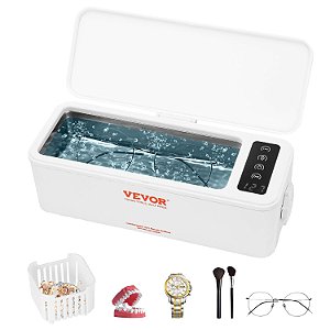 Máquina de Limpeza de Joias Ultrassônica VEVOR, Máquina de Limpeza Ultrassônica 16oz (470ml) com 4 Modos de Temporizador, Máquina de Limpeza Ultrassônica Portátil