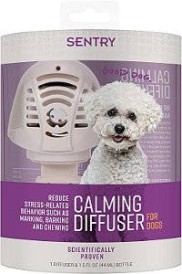 Difusor Calmante para Cães Sentry, Difusor de Feromônio para Cães, Reduz Latidos, Mastigação, Ansiedade e Outros Comportamentos Induzidos pelo Estresse, Liberação de 30 Dias
