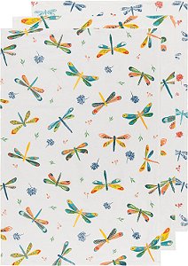Now Designs Panos de Cozinha de Algodão de Secagem Rápida, Conjunto de Toalhas de Mão, 3 unidades, Libélula, 20 x 30 polegadas