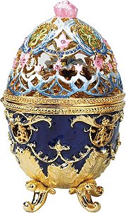 Design Toscano A Coleção Real Jardim Estilo Romanov Ovos de Beija-flor Esmaltados, Multicoloridos